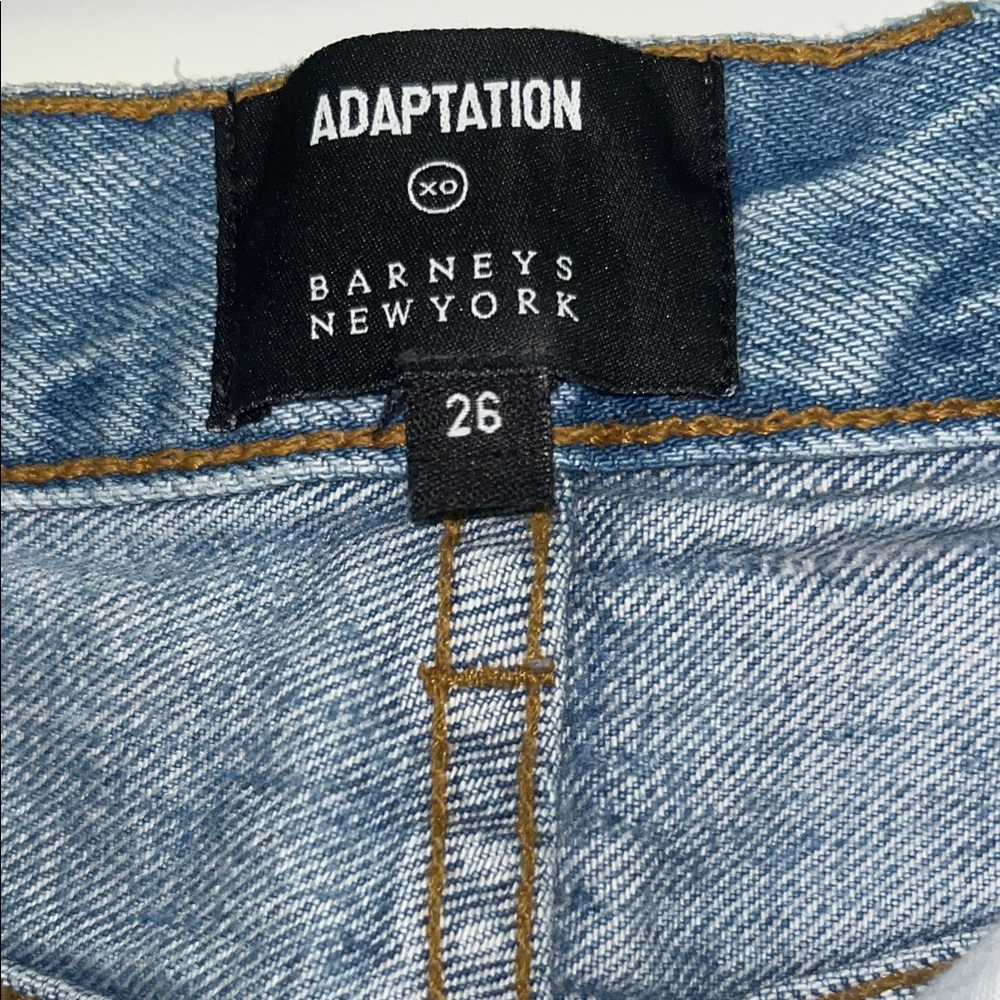 🇺🇸Adaption Distressed Blue Jeans Barney’s of New York 🇺🇸 Size 26X36 - Picture 3 of 10